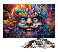 Jigsaw Puzzles 1000 Pieces for Adults Colorful Psychedelic Monster Painting Puzzle Wall Decoration Birthday Present Gifts Wall Art 1000 PCS(75x50cm)