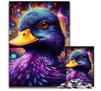 Jigsaw Puzzles 1000 Pieces for Adults Colorful Purple Duck Wooden Jigsaw Puzzles Family Game Night Fun, DIY Decorative Artwork 50x75CM/19.68x29.52inch