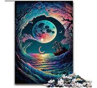 Jigsaw Puzzles 1000 Pieces for Adults Colorful Waves Made of Wood, Making It A Great Gift for Family Fun 50x75cm for Holidays, Birthdays, And Family Game Nights