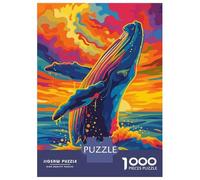 Jigsaw Puzzles 1000 Pieces for Adults Colorful Whale Breaching at Sunset Puzzle for Adults Family Game Wall Decoration for Birthday, Chrismas 70x50cm/1000pcs