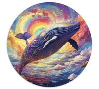 Jigsaw Puzzles 1000 Pieces for Adults Colorful Whale Round Jigsaw Puzzles Brain Teaser Game for Teenagers,Perfect (67.5x67.5cm)