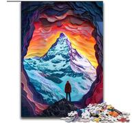 Jigsaw Puzzles 1000 Pieces for Adults Colourful Beautiful Mountains Made of Wood, for Ages 14+ 50x75cm Challenging & Entertaining, Family Activity