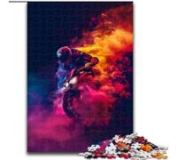 Jigsaw Puzzles 1000 Pieces for Adults Colourful Motorcycles Made of Wood, Unique DIY Home Decor Gift Idea 50x75cm Brain Teaser Game for Teenagers, Perfect