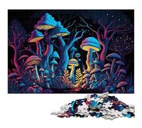 Jigsaw Puzzles 1000 Pieces for Adults Colourful Mushrooms cardboard Jigsaw Puzzles Brain Challenge Game for Teenagers & Family Interaction 26X38CM/10.23x14.96inch