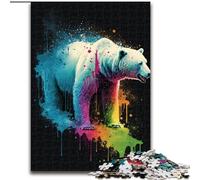Jigsaw Puzzles 1000 Pieces for Adults Colourful Polar Bears Made of Wood, Making It A Great Gift for Family Fun 50x75cm for Holidays, Birthdays, And Family Game Nights