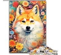 Jigsaw Puzzles 1000 Pieces for Adults Colourful Shiba Inu Made of Wood, Making It A Great Gift for Family Fun 50x75cm for Holidays, Birthdays, And Family Game Nights