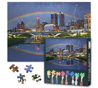 Jigsaw Puzzles 1000 Pieces for Adults, Columbus Ohio Skyline Puzzles for Adults, City Downtown Photographic Adult Challenging Puzzle 1000 Pieces, Relaxation Game for Men Women 27.5x19.7 Inch