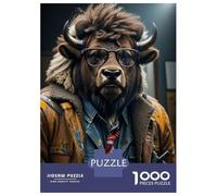 Jigsaw Puzzles 1000 Pieces for Adults Cool Bison Animals Jigsaws for Adults Fun Games A Work of Art Deal As Gifts for The Whole Family 52x38cm/1000pcs