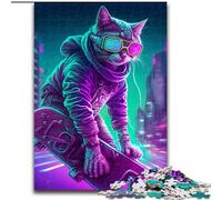 Jigsaw Puzzles 1000 Pieces for Adults Cool Cat Human Made of Wood, Fun Activity for at Home 50x75cm for Birthdays, Holidays, And Special Occasions