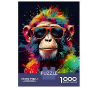 Jigsaw Puzzles 1000 Pieces for Adults Cool Monkey Art Jigsaws for Adults Fun Games Stress Reliever Help The Brain Exercise 38x26cm/1000pcs