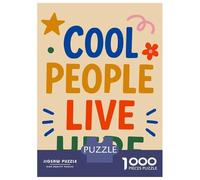 Jigsaw Puzzles 1000 Pieces for Adults Cool People Live Here Typography Art Jigsaw for Adults Family Games A Work of Art Help The Brain Exercise 52x38cm/1000pcs
