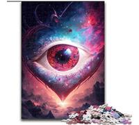 Jigsaw Puzzles 1000 Pieces for Adults Cosmic Heart Eye Made of Wood, Unique DIY Home Decor Gift Idea 50x75cm Brain Teaser Game for Teenagers, Perfect