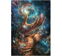 Jigsaw Puzzles 1000 Pieces for Adults, Cosmic Stairway to the Heavens 1000 Piece Jigsaw Puzzle, Reaching for Starlight Adult Puzzles, Educational Toy Finished Size 50x70cm