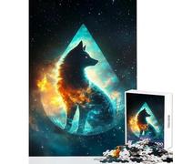 Jigsaw Puzzles 1000 Pieces for Adults Cosmic Wise Fox Toy Wall Decor Gifts for Women Men Relaxing Games Artists Collection, Fine Art Size 38x52cm