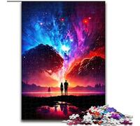 Jigsaw Puzzles 1000 Pieces for Adults Couple Galaxy Landscape Made of Wood, Making It A Great Gift for Family Fun 50x75cm for Holidays, Birthdays, And Family Game Nights
