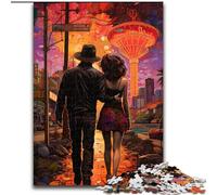 Jigsaw Puzzles 1000 Pieces for Adults Couple on The Street Jigsaw Puzzle Made of Wood,Educational Activity for Cognitive Skills Cognitive Skill Improvement 1000pcs(50x75cm)