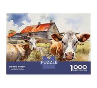 Jigsaw Puzzles 1000 Pieces for Adults Cows in The Farmyard Jigsaw Puzzle Relax Games Precision Cutting Unique Birthday And Gifts 52x38cm/1000pcs