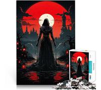 Jigsaw Puzzles 1000 Pieces for Adults Crimson Eclipse Herausforderndes Spiel mit vollständig ineinander greifenden, zufällig geformten Teilen52x38cm