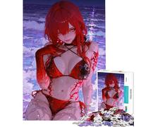 Jigsaw Puzzles 1000 Pieces for Adults Crimson Glamorous Beach Babe Fun Activities at Home Stress Reliever Brain Teaser Game for Age 14+ Game (38x26cm)