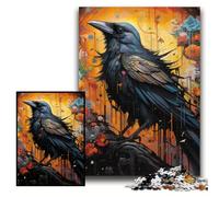 Jigsaw Puzzles 1000 Pieces for Adults Crow Flowers Jigsaw Puzzles for Adults, 1000 Piece Engaging Family Game Night Activity Size 26x38cm
