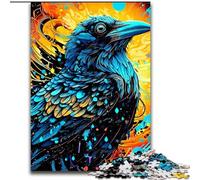 Jigsaw Puzzles 1000 Pieces for Adults Crow Made of Wood, Perfect DIY Art Decor Or Birthday Gift 50x75cm for Birthday Holiday Christmas