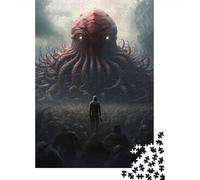 Jigsaw Puzzles 1000 Pieces for Adults Cthulhu Vs. Man The Ultimate Battle Puzzle for Adults Family Game Improve Memory Unique Birthday And Gifts 70x50cm/1000pcs
