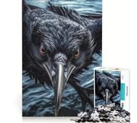 Jigsaw Puzzles 1000 Pieces for Adults Curious Raven Flying, Relax Games, Pattern Assembly, Wishlist with Santa Claus 50x75cm