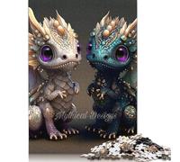 Jigsaw Puzzles 1000 Pieces for Adults Cute Baby Dragons Jigsaw Puzzles Woodenboard Puzzles Great Gift for Adults 1000pcs (75x50cm)