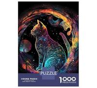 Jigsaw Puzzles 1000 Pieces for Adults Cute Cat Serenity Scenery Adult Jigsaw Relax Games Difficult Challenge Help The Brain Exercise 52x38cm/1000pcs