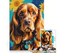 Jigsaw Puzzles 1000 Pieces for Adults Cute Cocker Spaniel, Toy Wall Decor, For Family Fun, Birthday Present,Travel Gifts, 38x26cm