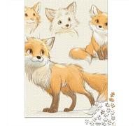 Jigsaw Puzzles 1000 Pieces for Adults Cute Fox Character Design Puzzle for Adults Family Game Improve Memory Unique Birthday And Gifts 70x50cm/1000pcs