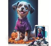 Jigsaw Puzzles 1000 Pieces for Adults Cute Halloween Puppy, Impossible Game, Challenging To Complete, for Is Ideal As A Gift 38x52cm