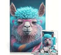 Jigsaw Puzzles 1000 Pieces for Adults Cute Llama Art, Impossible Game, Challenging To Complete, for Is Ideal As A Gift 50x75cm