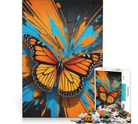 Jigsaw Puzzles 1000 Pieces for Adults Cute Monarch Butterfly, Impossible Game, Challenging To Complete, for Is Ideal As A Gift 38x26cm