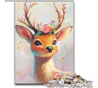 Jigsaw Puzzles 1000 Pieces for Adults Cute Sika Deer Puzzles for Adults 50X75CM Birthday Gift Idea, Challenging Brain Teaser Game