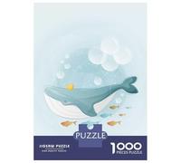 Jigsaw Puzzles 1000 Pieces for Adults Cute Whale Swimming Jigsaws for Adults Fun Games A Work of Art Deal As Gifts for The Whole Family 52x38cm/1000pcs