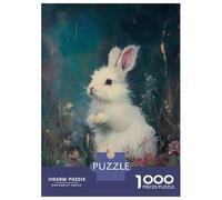 Jigsaw Puzzles 1000 Pieces for Adults Cute White Rabbit Jigsaws for Adults Fun Games A Work of Art Deal As Gifts for The Whole Family 38x26cm/1000pcs