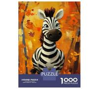 Jigsaw Puzzles 1000 Pieces for Adults Cute Zebra Painting(2) Puzzles for Adults Fun Games Improve Memory Deal As Gifts for The Whole Family 52x38cm/1000pcs