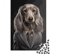 Jigsaw Puzzles 1000 Pieces for Adults Dachshund Puzzle for Adults Wooden Board Puzzles Family Decoration 1000pcs (75x50cm)
