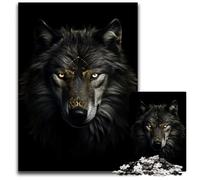 Jigsaw Puzzles 1000 Pieces for Adults Dark Gold Wolf Animalb Challenging Puzzles for Home Decor Brain Training 1000 PCS(75x50cm)