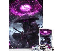 Jigsaw Puzzles 1000 Pieces for Adults Dark Samurai with Purple Aura Educational Toy Gifts for Women Men Family Games Train Your Brain And Hands Size 38x52cm