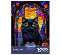 Jigsaw Puzzles 1000 Pieces for Adults Dashing Black Cat Puzzle for Adults Hands-on Game Improve Memory Deal As Gifts for The Whole Family 70x50cm/1000pcs