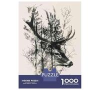 Jigsaw Puzzles 1000 Pieces for Adults Deer Forest Nature Art Print Puzzle for Adults Family Game Improve Memory Unique Birthday And Gifts 70x50cm/1000pcs