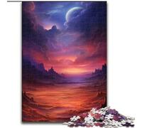 Jigsaw Puzzles 1000 Pieces for Adults Desert Night Time Made of Wood, Unique DIY Home Decor Gift Idea 50x75cm Brain Teaser Game for Teenagers, Perfect