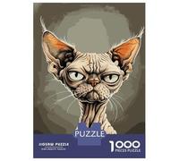 Jigsaw Puzzles 1000 Pieces for Adults Devon Rex Caricature Puzzles for Adults Fun Games Improve Memory Deal As Gifts for The Whole Family 38x26cm/1000pcs