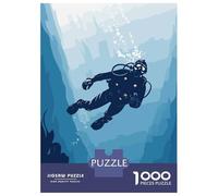 Jigsaw Puzzles 1000 Pieces for Adults Diver Diving Puzzles for Adults DIY Toys Home Decoration Help The Brain Exercise 70x50cm/1000pcs