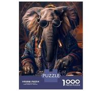Jigsaw Puzzles 1000 Pieces for Adults DJ Elephant Puzzle for Adults Family Game Wall Decoration for Birthday, Chrismas 38x26cm/1000pcs