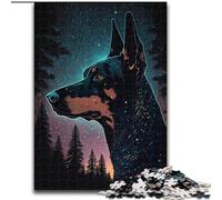 Jigsaw Puzzles 1000 Pieces for Adults Doberman Pinscher Made of Wood, for Ages 14+ 50x75cm Challenging & Entertaining, Family Activity