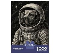 Jigsaw Puzzles 1000 Pieces for Adults Dog Astronaut in Space Suit Puzzle for Adults Hands-on Game Improve Memory Deal As Gifts for The Whole Family 38x26cm/1000pcs