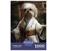 Jigsaw Puzzles 1000 Pieces for Adults Dog in Kimono Art Print Adult Puzzles Relaxing Games Difficult Hard Deal As Gifts for The Whole Family 70x50cm/1000pcs